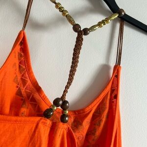 South Pole Vintage Y2K Halter Handkerchief Tank‎ Top Orange Size L